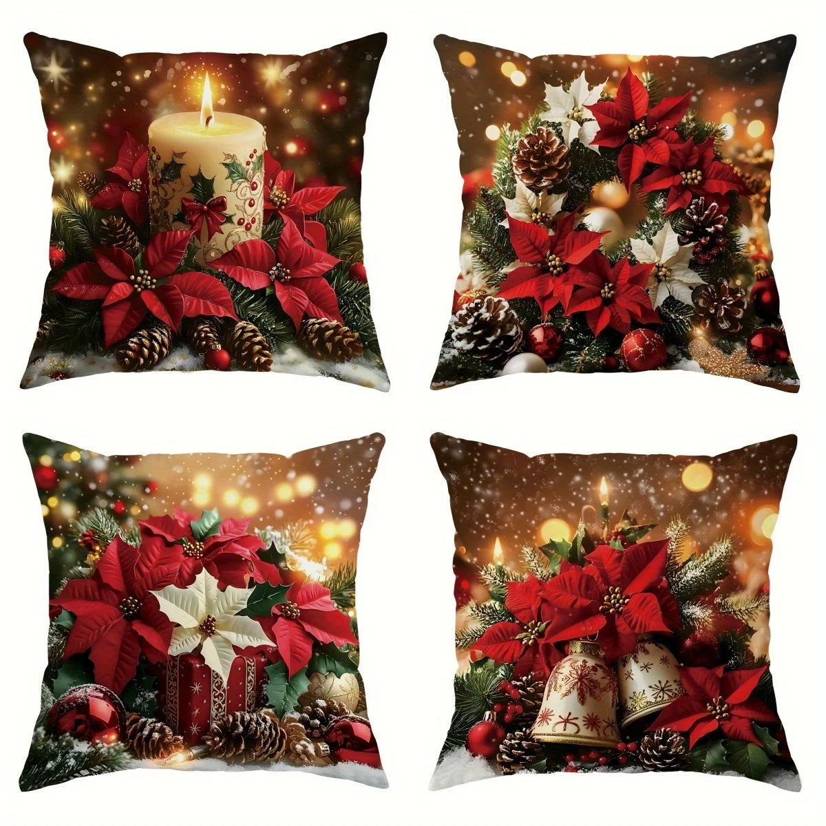 4 piece Christmas Throw pillowcases