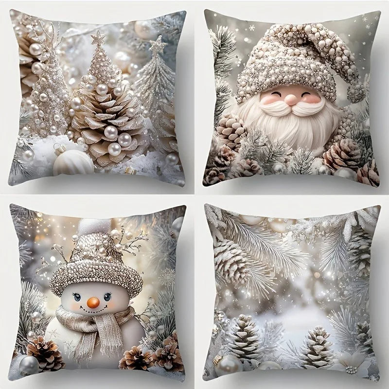 4 piece Christmas Throw pillowcases
