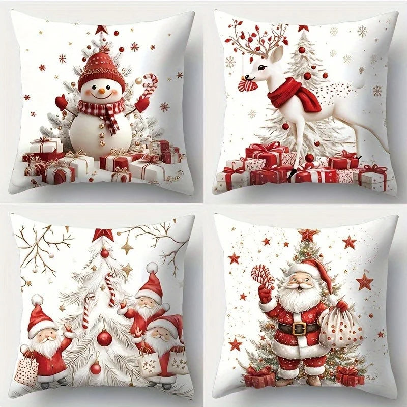 4 piece Christmas Throw pillowcases