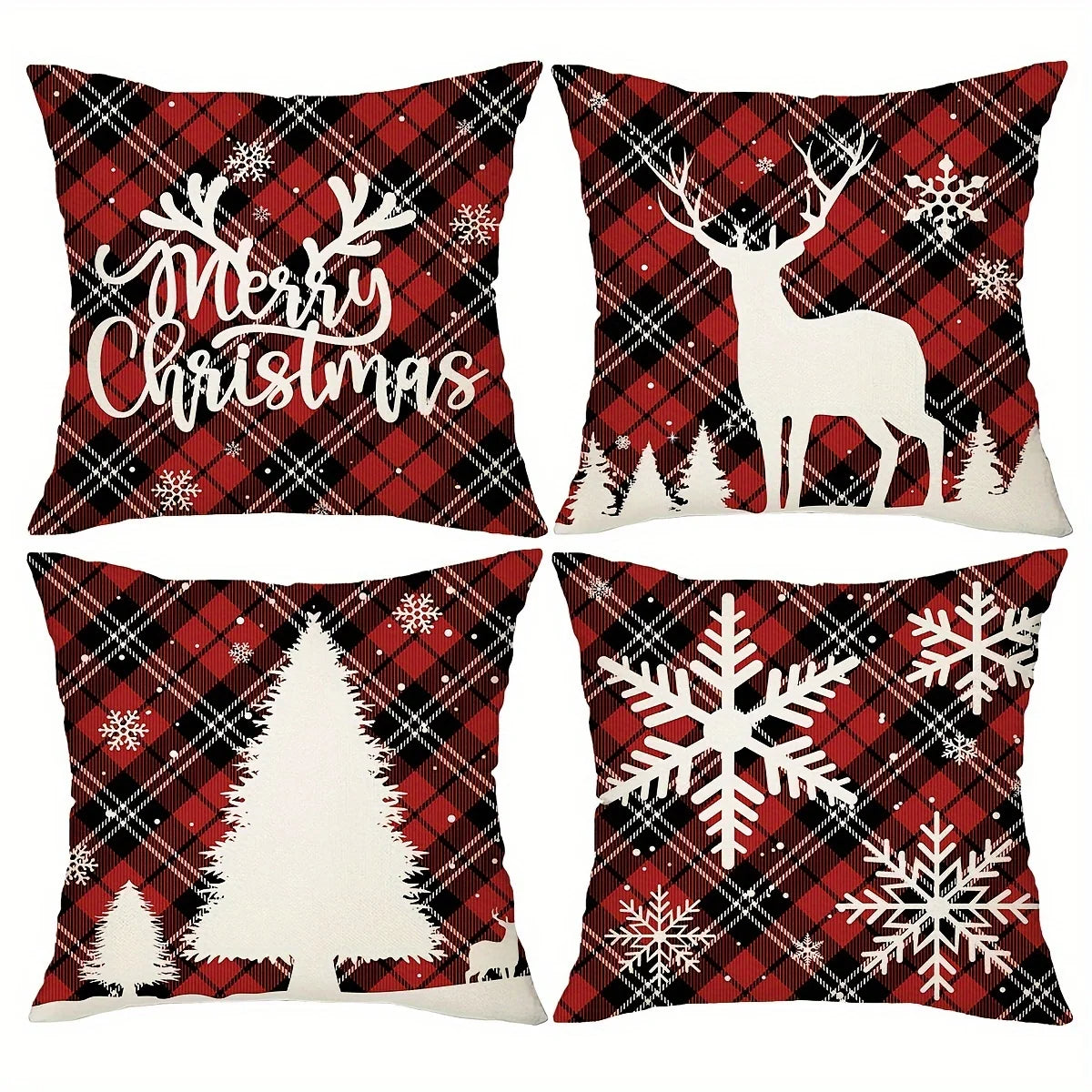 4 piece Christmas Throw pillowcases