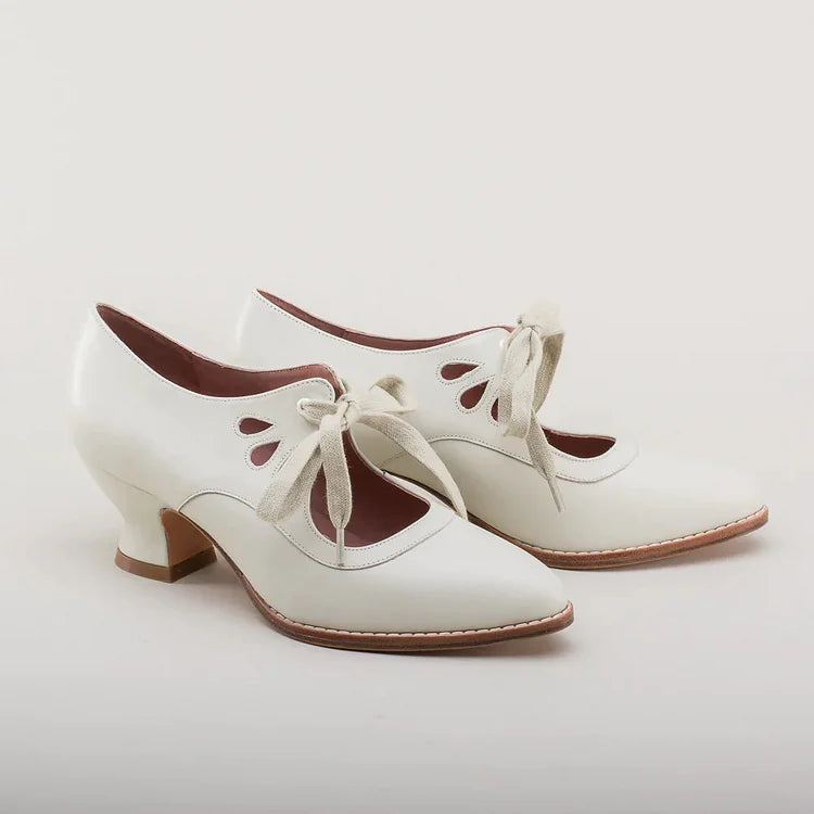Orthopedic leather shoes with high heels
