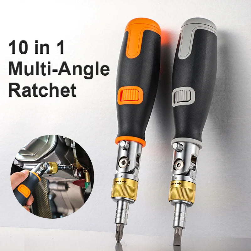 Versatile 180 ° ratchet screwdrivers