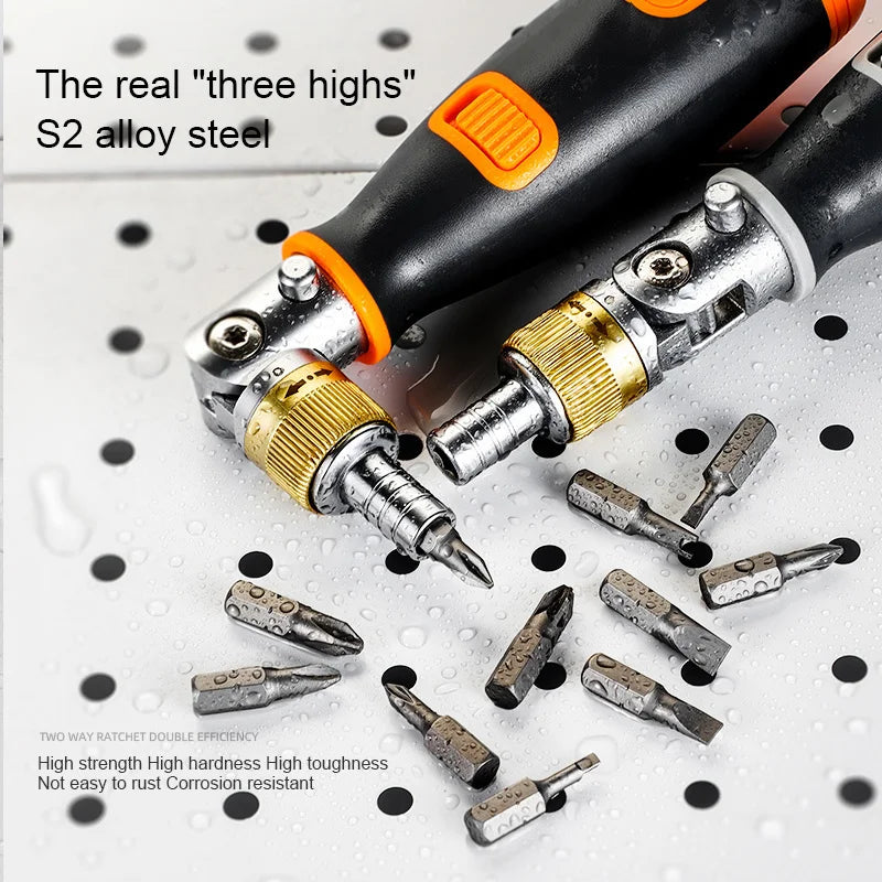 Versatile 180 ° ratchet screwdrivers