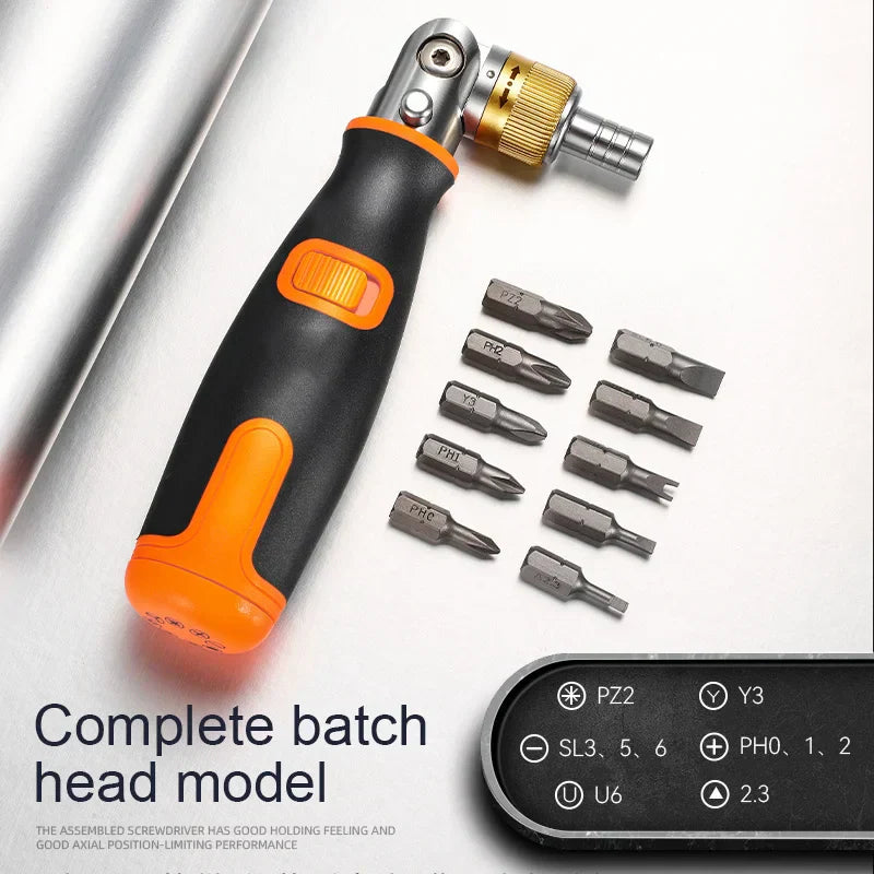 Versatile 180 ° ratchet screwdrivers