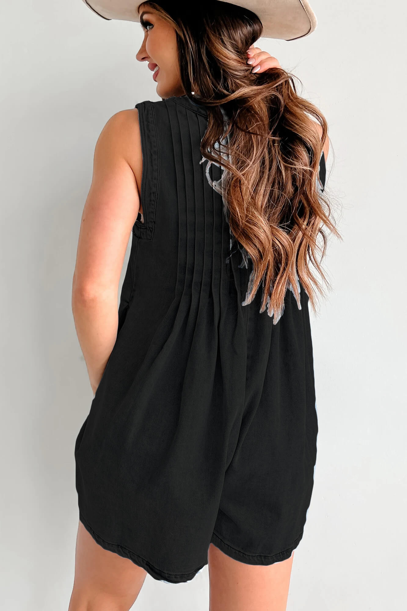 Abbey | Luftige Denim-Overall mit Schleifenverschluss