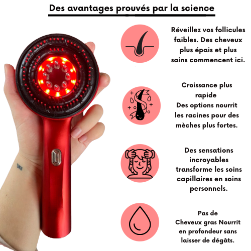 Vibrationshaarbürste mit Pflegeöl für die Kopfhaut