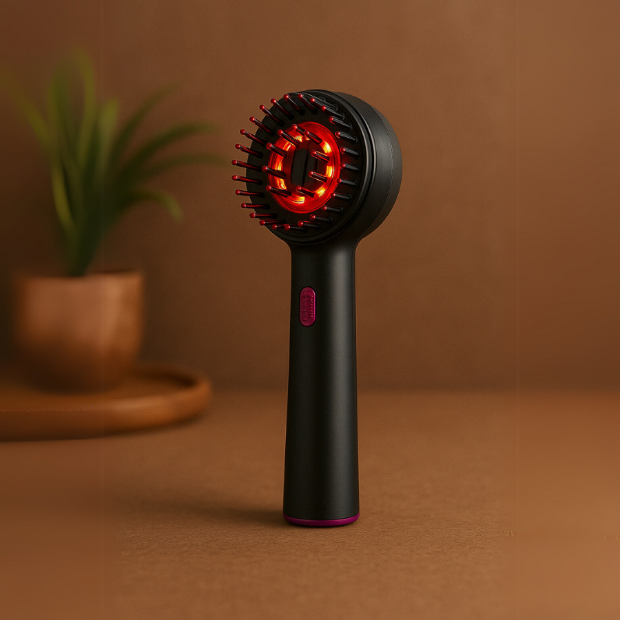 Vibrationshaarbürste mit Pflegeöl für die Kopfhaut