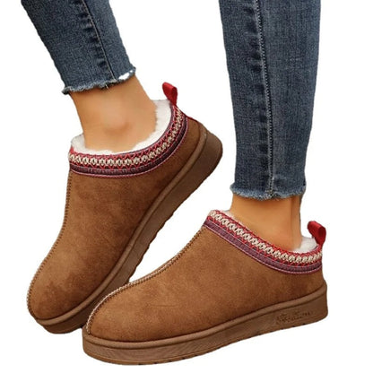 Slippers with fur feed