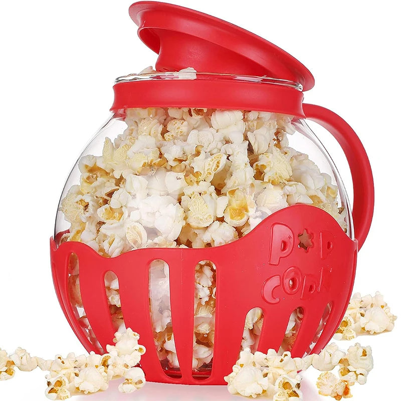Microwave glass popcorn popper