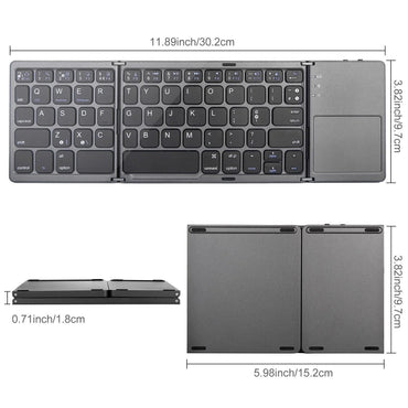 Foldable wireless keyboard with ultra-lim touchpad
