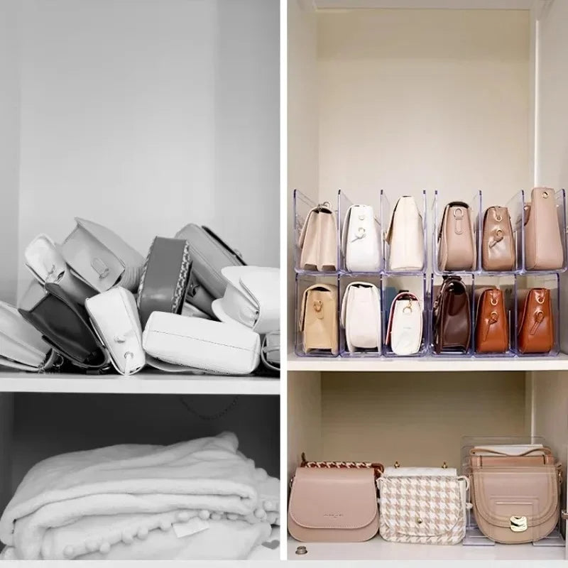 Acrylic handbag storage shelf & organizer