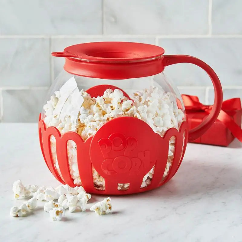 Microwave glass popcorn popper