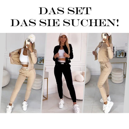 3-teiliger Trainingsanzug mit Reißverschluss für Damen