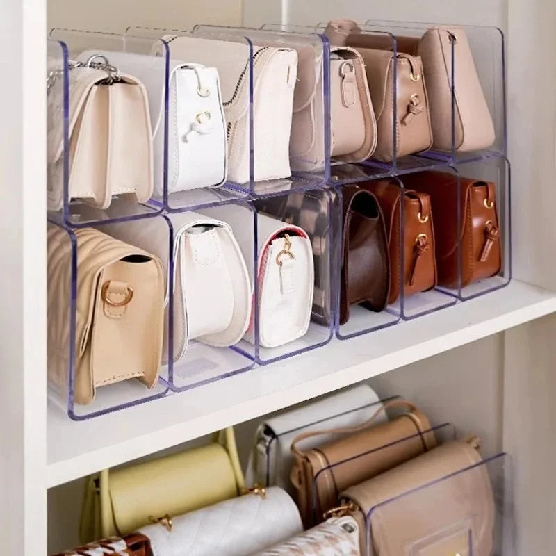 Acrylic handbag storage shelf & organizer