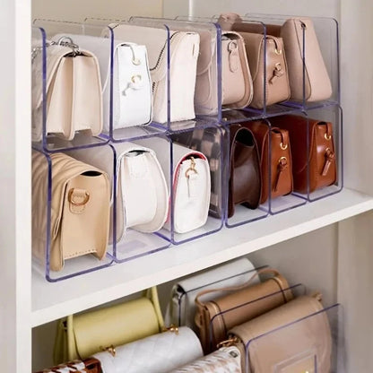 Acrylic handbag storage shelf & organizer