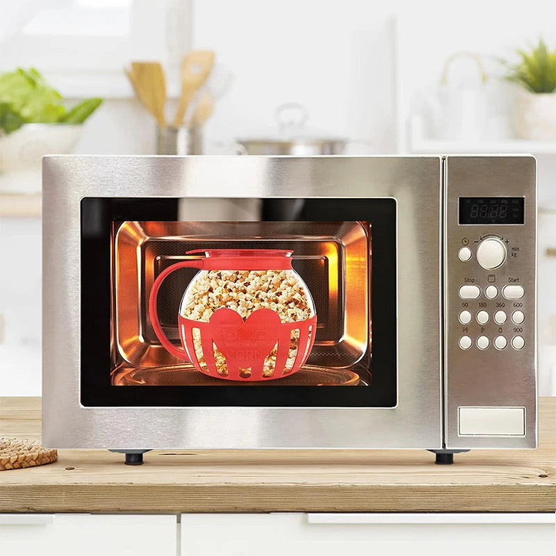 Microwave glass popcorn popper