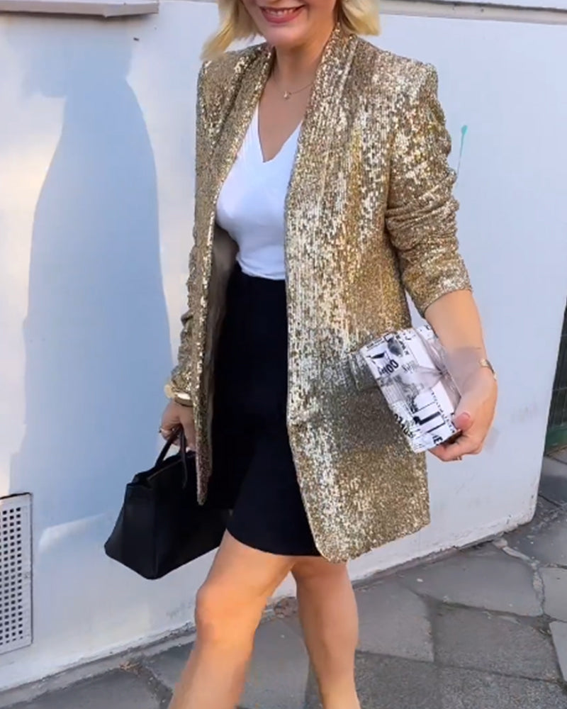 Tabea Jas | Goldener Glitzer-Jas