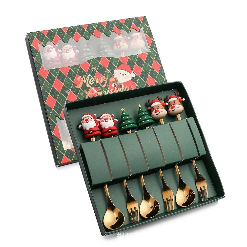 Christmas tableware set: spoon and stainless steel fork