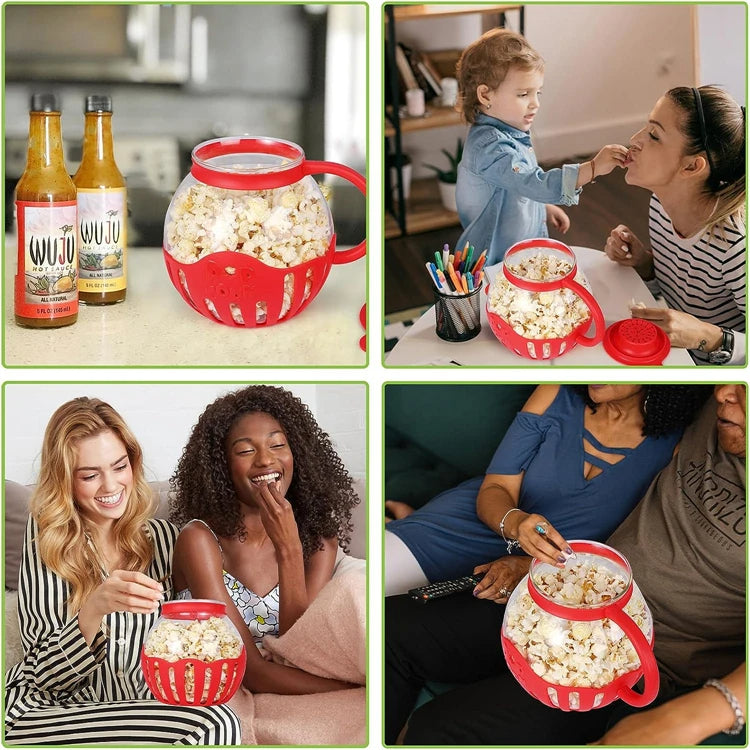 Microwave glass popcorn popper
