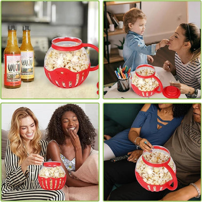 Microwave glass popcorn popper