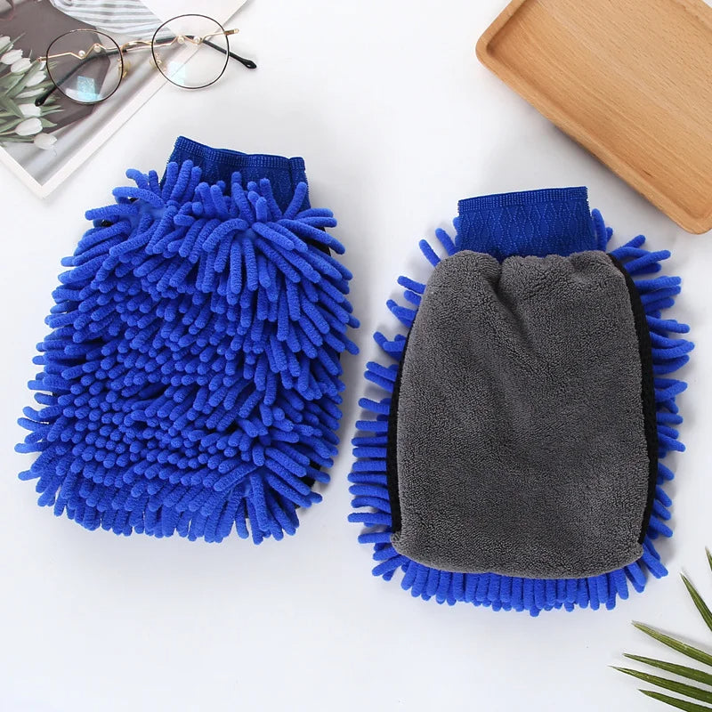 Double-sided microfiber washing glove set