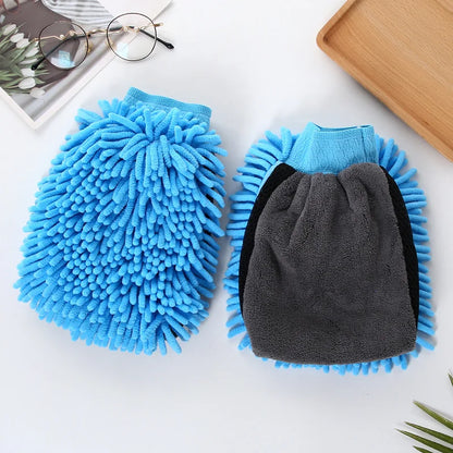 Double-sided microfiber washing glove set