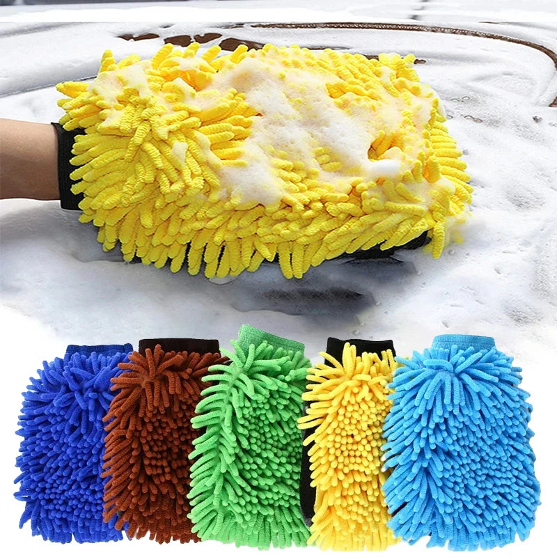 Double-sided microfiber washing glove set