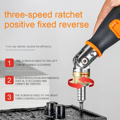 Versatile 180 ° ratchet screwdrivers