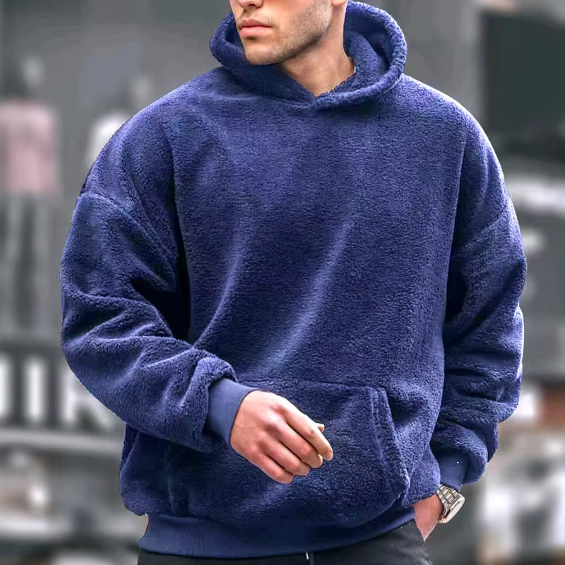 Fleece hooded sweater for men