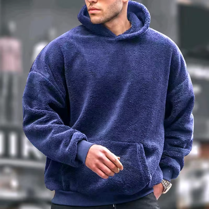 Fleece hooded sweater for men