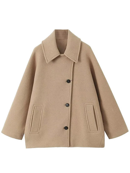 Brenda | Solid coat with redundant collar