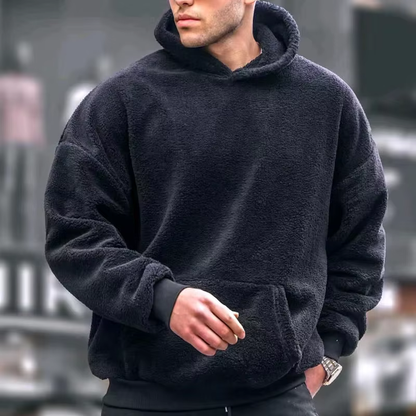 Fleece hooded sweater for men