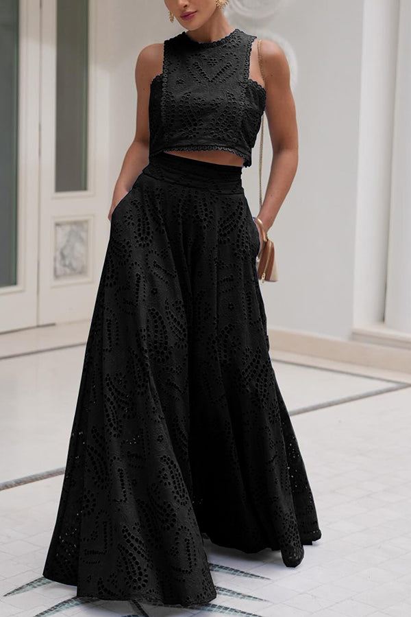 Paris Dreaming Besticktes Spitzen-Crop-Top