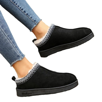 Slippers with fur feed