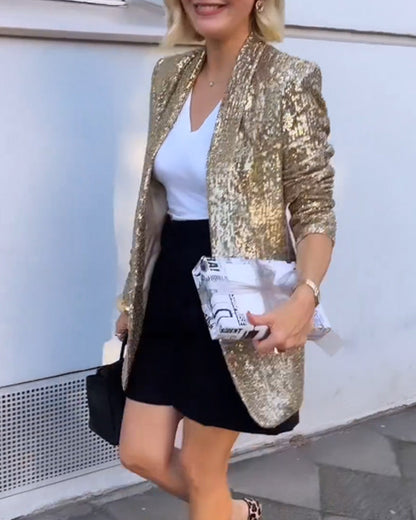 Tabea Jas | Goldener Glitzer-Jas