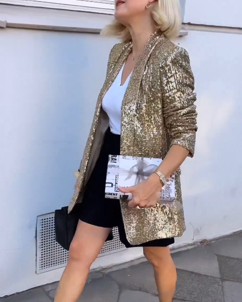Tabea Jas | Goldener Glitzer-Jas