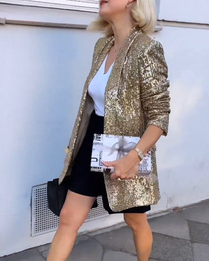 Tabea Jas | Goldener Glitzer-Jas
