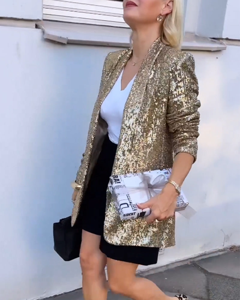Tabea Jas | Goldener Glitzer-Jas