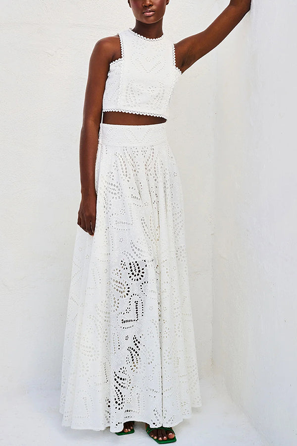 Paris Dreaming Besticktes Spitzen-Crop-Top