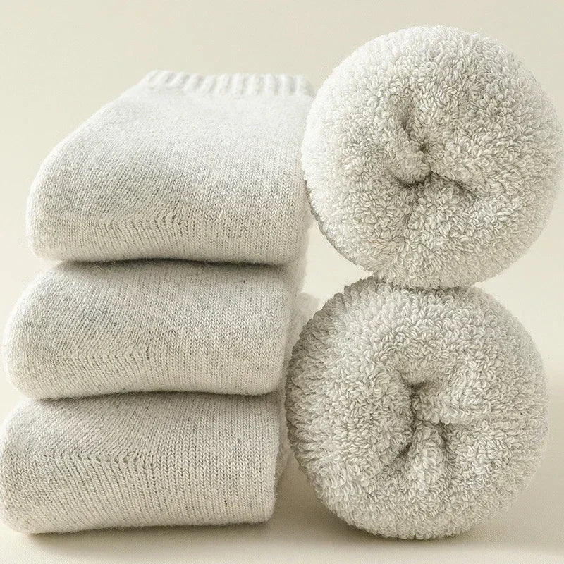 3 pairs of winter socks made of cashmere and merinoma mixture with terry loop