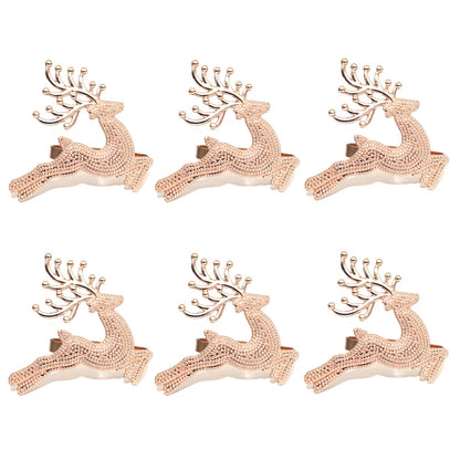 6 Set silver & gold snowflakes napkin rings