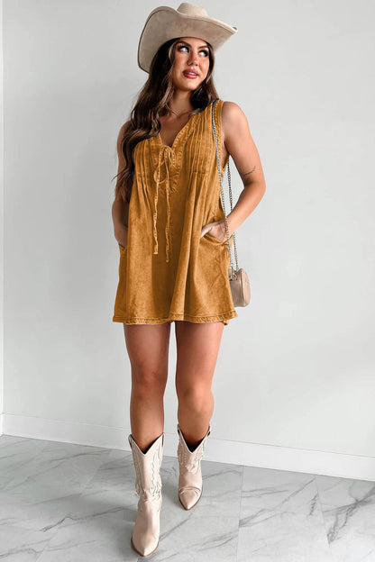 Abbey | Luftige Denim-Overall mit Schleifenverschluss