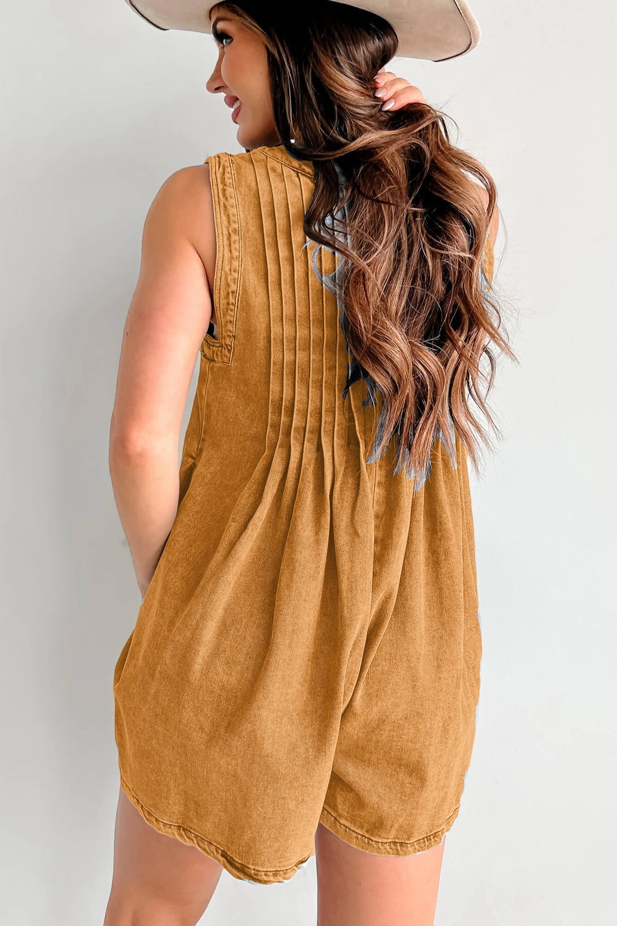 Abbey | Luftige Denim-Overall mit Schleifenverschluss