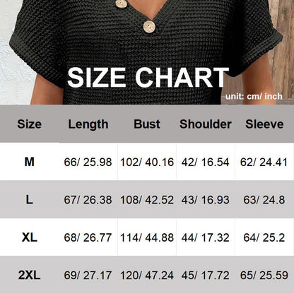 Amelie Blouse | Chic short-sleeved blouse with buttons and V-neck
