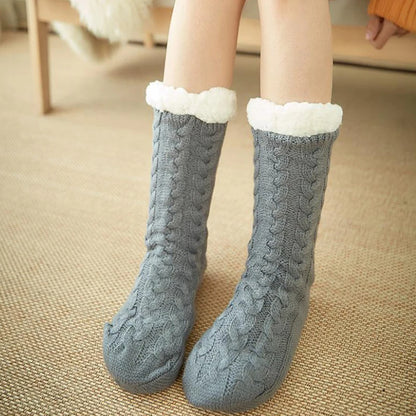 Thermo socks with teddy feed