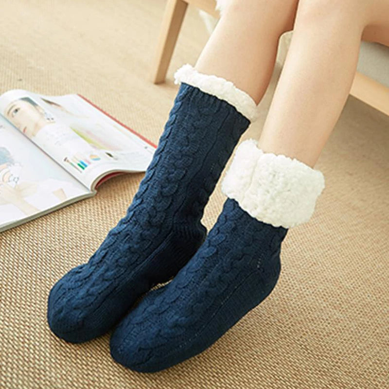Thermo socks with teddy feed