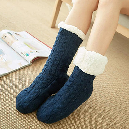 Thermo socks with teddy feed