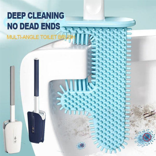 Bacterial toilet brush with disinfection head