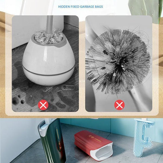 Bacterial toilet brush with disinfection head