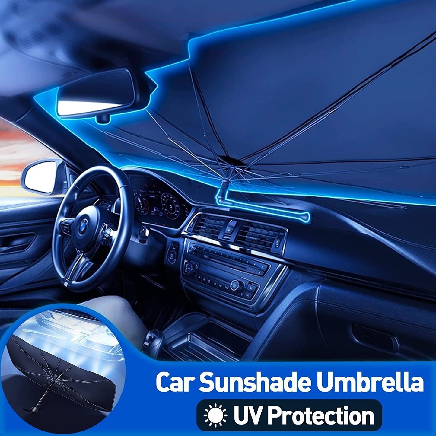 Foldable car sun cover